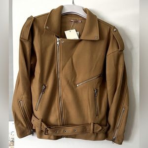Skylar Rose Tan XL Lightweight Moto Styled Jacket